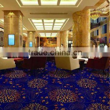 Purple continous flower nylon printed carpet for hotel commercial banquet carpet