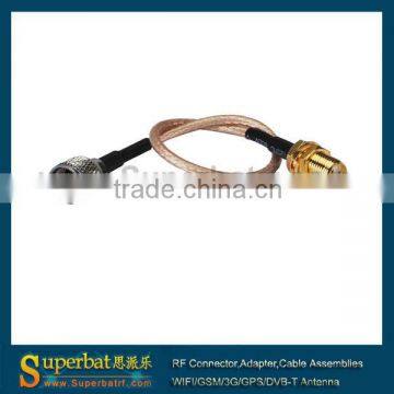 SMA female bulkhead straight to mini UHF male straight Pigtail cable RG316 15cm