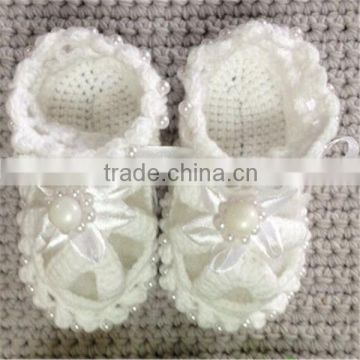 Cream crochet baby sandals