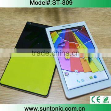 Unique design 8" quad core 3g tablet pc dual sim IPS screen
