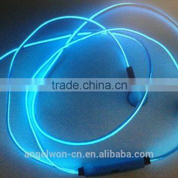 3.5mm connector EL wire earphone light up glowing earphone with MIC