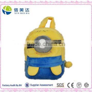 High quality Hot sell Minions plush backpack bag for kids