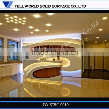 Modern fancy design office furniture/artificial marble reception desk front desk