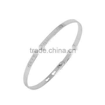 Memories Bangles with Customize Design Word 'FAITH HOPE LOVE' with 4mm/7mm Width
