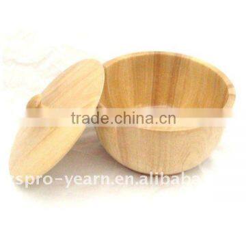 Bamboo Food Rice Soup Salad Bowl with Lid and Knob and Food Grade Passed and Custom Shape and Size and Color