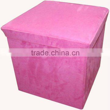 Beautiful! Pale Pink Suede foldable storage ottoman