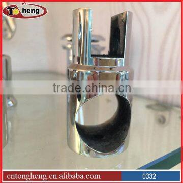 Glass shower door glass panel clamp with support bar