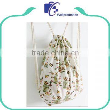 Print Cotton Canvas Wholesale Drawstring Bags photo-5