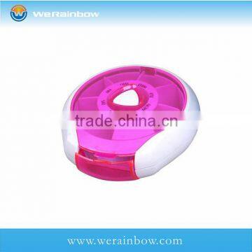 weekly round 7 compartment pill box