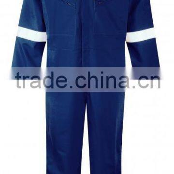 coverall with chest zipper,100%cotton fabric,any color,good quality reflective tapes