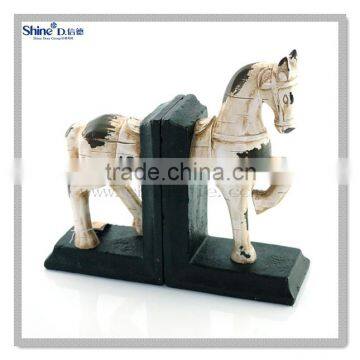 Polyresin Wood Finidh Horse Cute Bookends Animal Bookends photo-3