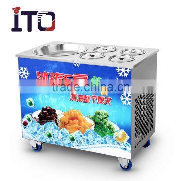 RI-030 Fry ice cream machine with 1 pan and 4 cooling buckets