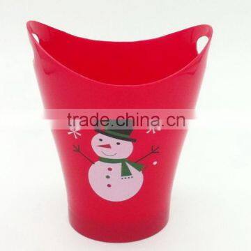 snowman design double ears plastic cup