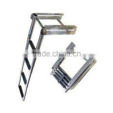 Stainless Steel 316 Under Platform 4 steps Telescopic Ladder