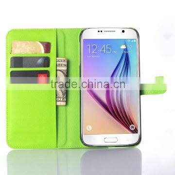 Factory Price Lichee Leather Pouch Wallet Case Folio Stand Cover for Samsung GALAXY S7 Plus photo-4