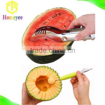 Top quality stainless steel watermelon slicer cutter and melon baller set