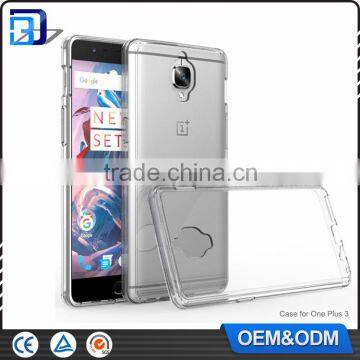 Mobile Accessories Ultra thin Color Soft TPU Transparent Acrylic Combo Case Back Cover for One Plus 3 Clear Case China Wholesale