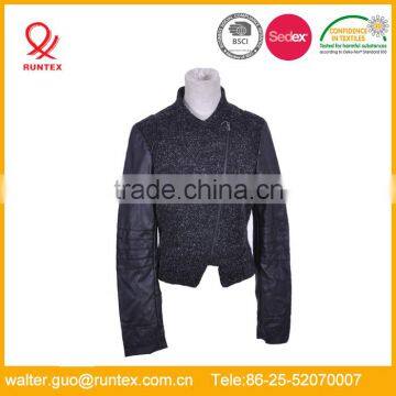 Runtex Ladies Casual Tweed Jacket With PU Sleeves RLJ077