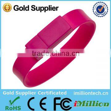 Personalized usb flash wristband shape bracelet usb charger/silicone popular bracelet usb flash