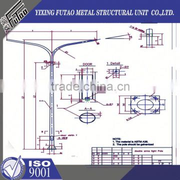 High quality galvanized street led high mast lamp pole