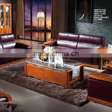 living room furniture marble center table and modern style leather sofa