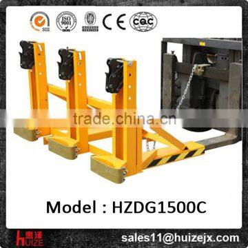 Heavy Duty Three Oil Drum Forklift Attachment with Black Color Single Clips