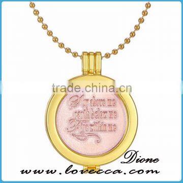 Gold Bling Champagne Crystal Interchangeable 35mm My Coin Necklace Pendant