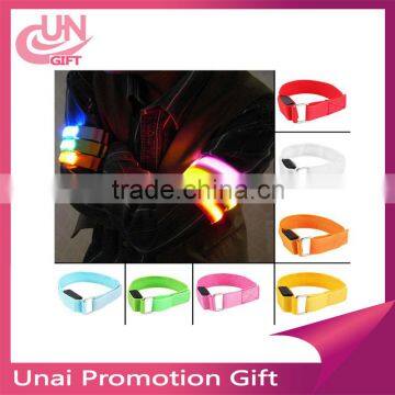 Sports Bike LED Safety Reflective Belt Strap Snap Wrap Arm Band Shine Armband