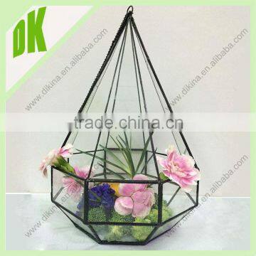 Hanging Little Geometric House Glass Terrarium # Modern Plants glass Terrarium