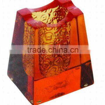 colored glaze crystal glass craft pen holders BS164 promotional gift for office and home decor