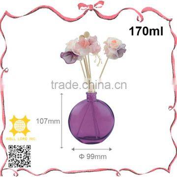 Home welcoming gift set purple spring flower round glass diffuser