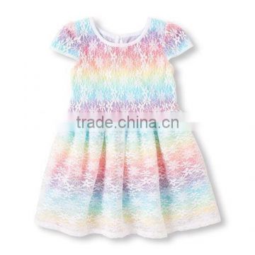 New arrival lace cotton dress colorful girls dress