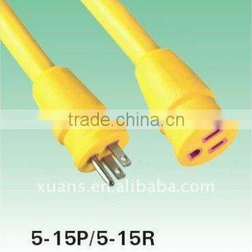 50A 240V USA electrical 3pin extension cord 5-15P/5-15R