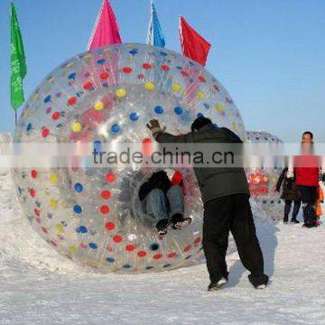 Funny inflatable land snow zorb ball