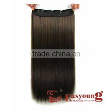 High temperature synthetic fiber clips in hair extensions