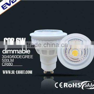 6W 400LM GU10 MR16 E27 AC220V 90Ra COB Spotlights