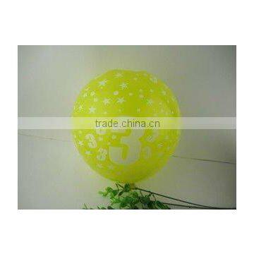 Wholesale Printed Number & Age Latex Balloons, Number Age 3/3rd Birthday Mixed Latex Balloons for Birthday Party Decorations
