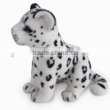 factory wholesale realistic plush toys sitting snow leopard stuffed plush jungle animal toy super soft plush brown leopard