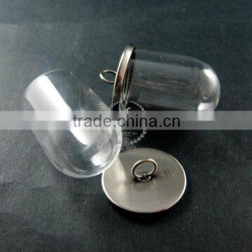 25x35mm antiqued silver plated cover glass tube bottle dome pendant charm settings jewelry findings supplies 1830043