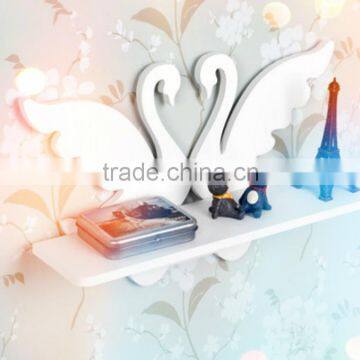 Decorative Pure White Nice WPC Hollow Out Floating Shelves Wall Shelf for Household photo-5