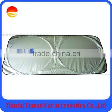 Promotion double circles silver nylon car sunshade