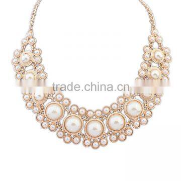 Fashion beaded necklaces 2014,pearl necklace designs(AM-A1047)