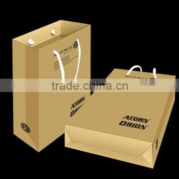 kraft bag with ribbon/New design kraft bags