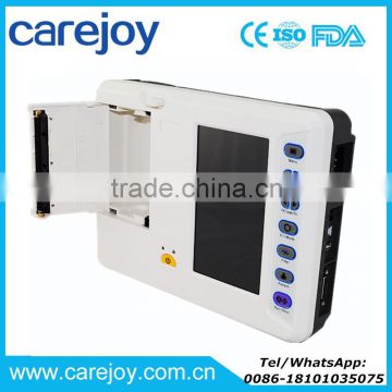 Carejoy CE certified Resting 12-lead signal 7 inch 6 Channel Digital Electrocardiograph ECG Machine EKG-1206A new model