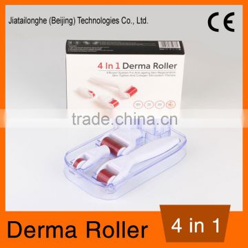 New arrival 4 in 1 derma roller set with 3 separate heads 300/720/1200 needles