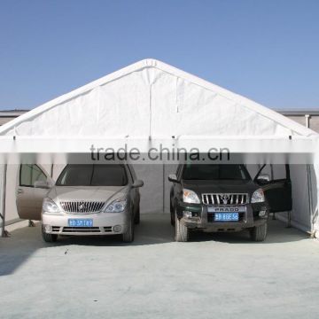 Large span galvanized steel frame two car parking shelters