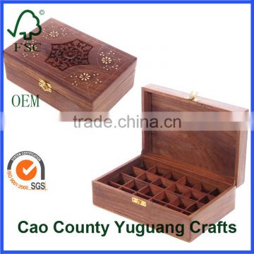 wholesale price new design wooden remote storage essential oil box