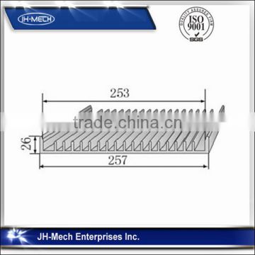 Anodised extruded aluminum profile dquare heatsink in 255 mm length