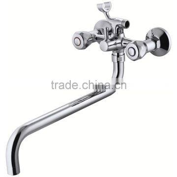 Brass Bath And Shower Mixer Tap With Long Spout