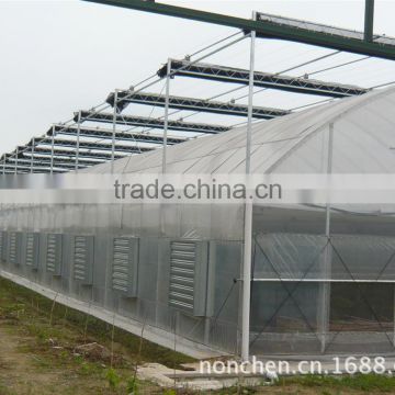 The steel structural frame of external blinds greenhouse